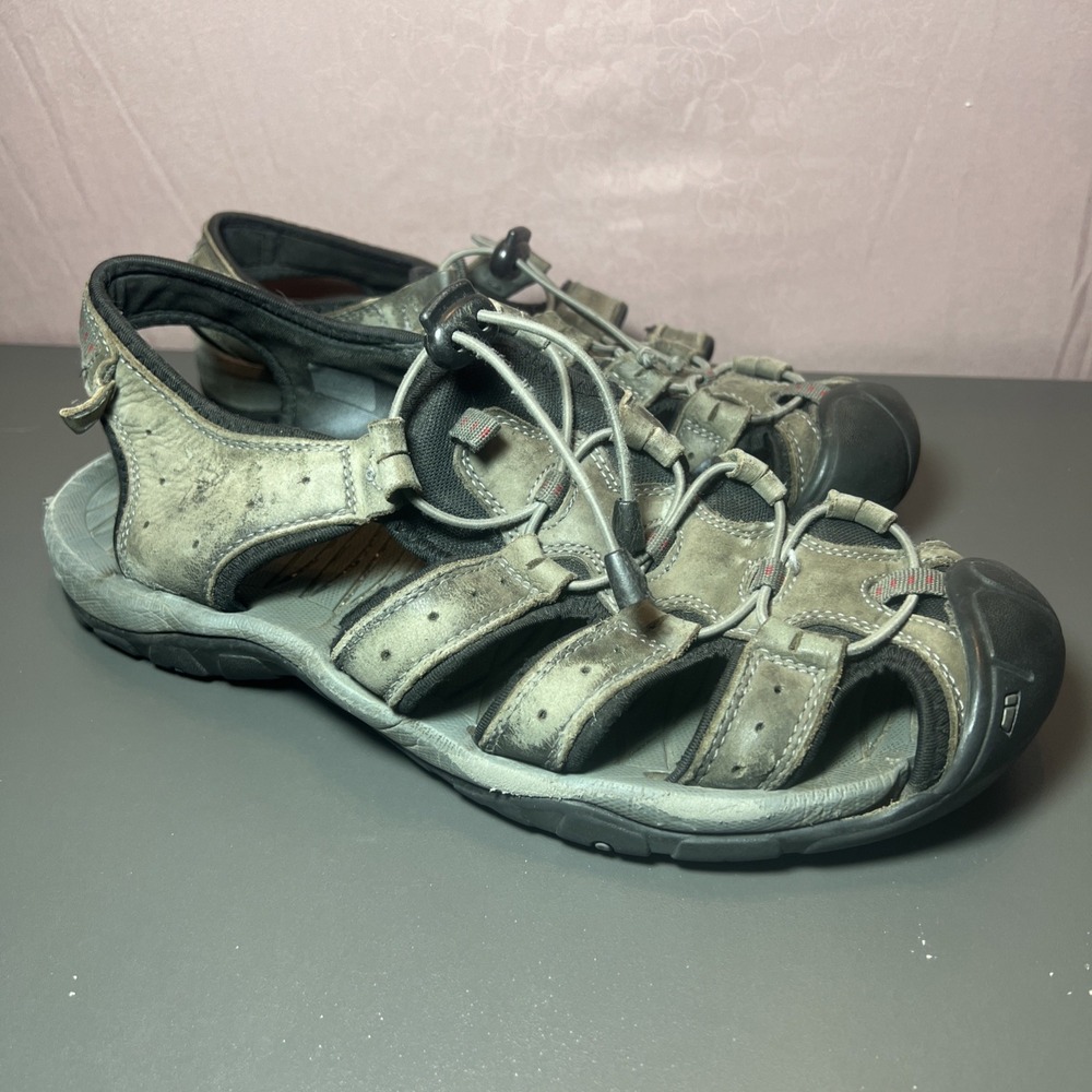 Men's Propet Hiking Sandals Leather Protected Toe Fisherman Size 11‎ X 3E Wide